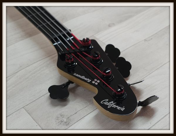 Sandberg California II TM5 Ebony Fretless, Black Highgloss